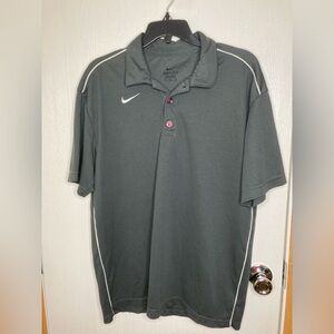 Nike Shirt Men’s M Gray Short Sleeve Polo Dri Fit Golf Athletic